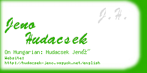 jeno hudacsek business card